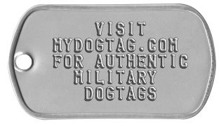 US Army Dog Tags with Afghanistan Service Ribbon Decal on back